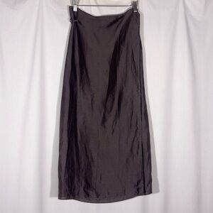 Max Mara Brown Linen-Silk Blend Wrap Skirt